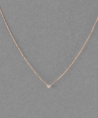 Phoebe 【金属アレルギー対応】スリービジューミニハートネックレス シャンパンゴールド