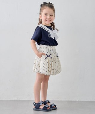 ANY KIDS 【綿100%/接触冷感】ひんやり 2WAY セーラーTシャツ ネイビー