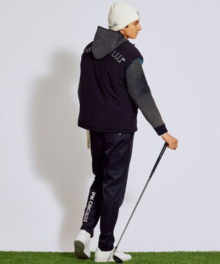 PW CIRCULUS 【撥水加工 / ストレッチ】【MEN】キルティング中綿ベスト ゴルフ ブラック系