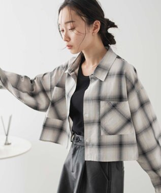 WEGO オンブレチェックショートシャツ ホワイトチェック1