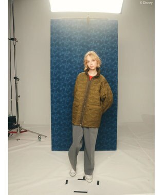 AMERICAN HOLIC ミッキー柄中綿キルトジャケット／Ｍｉｃｋｅｙ Khaki