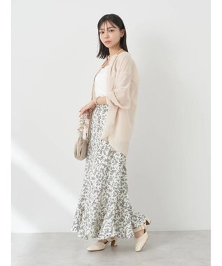 earth music&ecology シアーギャザーネックブラウス Beige