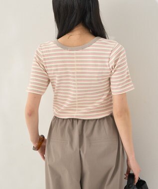 AMERICAN HOLIC リブ　５分袖トップス Pink