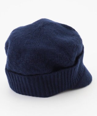 MOONBAT FURLA(フルラ) ラメ折り返しニットキャスケット【日本製】 ネイビーブルー