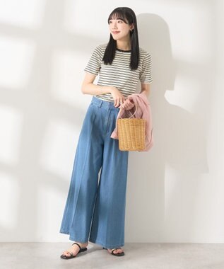 AMERICAN HOLIC リブ　５分袖トップス Pink