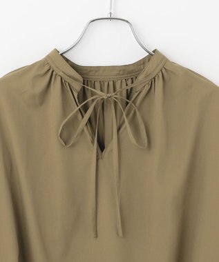 #Newans 【ANSWER for 男の子ママ】スリットネックパフスリーブブラウス カーキ系