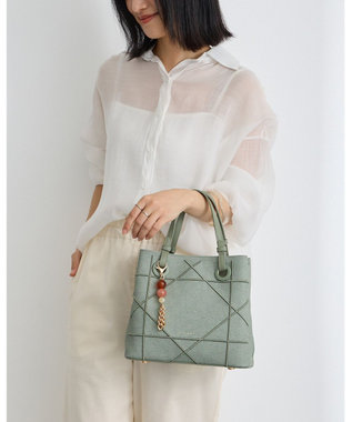 MioFIRANO カジュアルシッククロスラインハンドバッグ 2WAY チャーム付き　FIRANO フィラノ GREEN