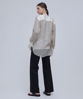 BEIGE， MATHIEU / バンドカラーシャツ Flax