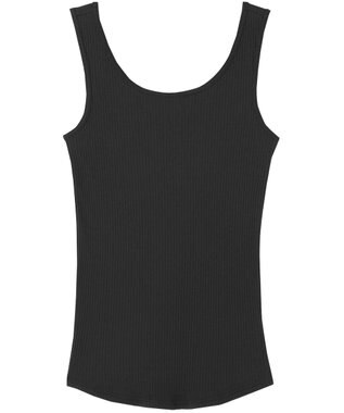 une nana cool 綿100% リブ編みコットン タンクトップ BL