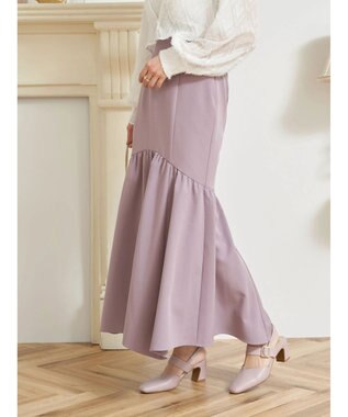 earth music&ecology ギャザー切替マーメイドスカート Grayish Pink