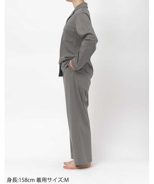 une nana cool 【綿100%】なめらかハイゲージ天竺パジャマ MADE WITH LIBERTY FABRIC チャコールグレー