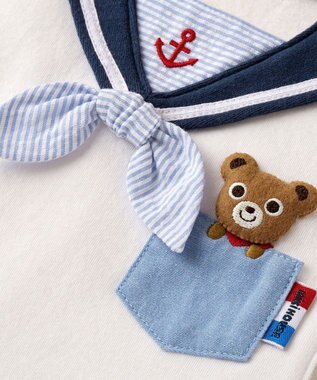 MIKI HOUSE HOT BISCUITS スタイ＆ブルマ ギフトセット【BOX付き】 白×ブルー