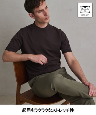 GOTAIRIKU 仕事で着られる綿パン【吸水速乾/ストレッチ/折り目加工】クールマックスコットンパンツ_ノータック（26年モデル） ダークグリーン/26年限定色