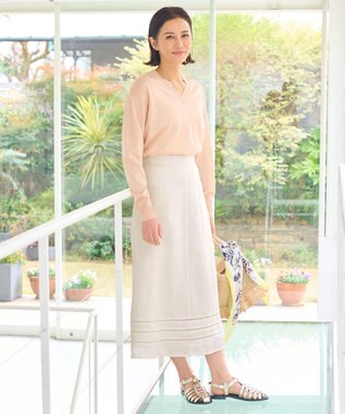 自由区 【XSサイズ～/洗える】シャインハイゲージ ニット ローズ系