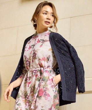 自由区 S 【SHIHOさん着用・洗練バランス・着回し力抜群】ジオメトリックモチーフ カーディガン