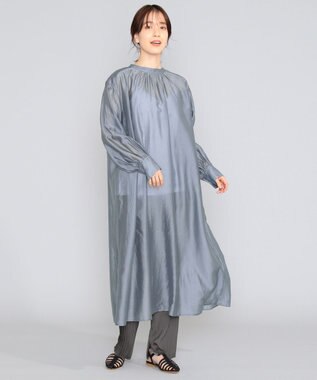 SHARE PARK LADIES 【洗える】アンティークサテンプリーツパンツ グレー系