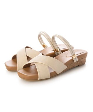 ing <ing>クロスベルトストラップサンダル アイボリー