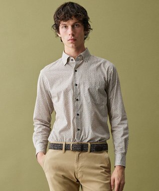 JOSEPH ABBOUD 【オーガニックコットン使用・JAPANファブリック】ジオメトリックパターンプリントシャツ　26SSモデル