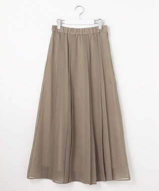 自由区 オーガンジープリーツ スカート カーキ