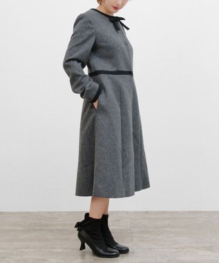 TOCCA 【WEB限定カラー有り】【消臭】MILKY PUFF リボンウールコート チャコールグレー系