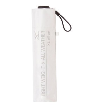 MOONBAT 【WEB限定】MIZUNO  (ミズノ) 無地 ロゴ 日傘 折りたたみ傘 パラソル 晴雨兼用 軽量 一級遮光  遮熱効果 遮光率100% UV遮蔽100% ホワイト