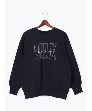 Te chichi 裏毛ロゴプリントスウェット ネイビー