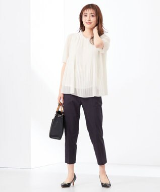 ANY SIS 【UVケア・接触冷感・撥水】クールタッチミラクルガード テーパード パンツ ネイビー