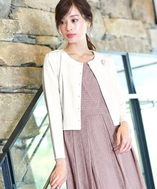 Tiaclasse L 【洗える】前開きポンチボレロ オフホワイト