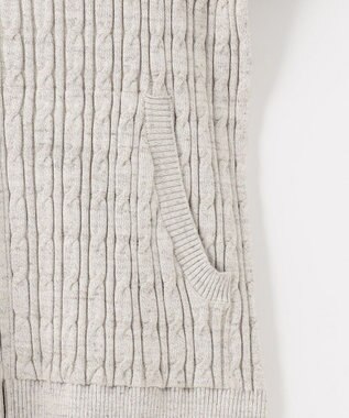 JOSEPH ABBOUD 【オリジナルオーガニックコットン使用/サスティナブル】JOE COTTONケーブル ニットパーカー ベージュ系