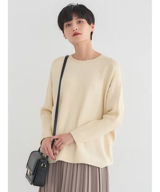 AMERICAN HOLIC バイパチ袖リブラグランニットプルオーバー Ivory