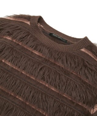 YECCA VECCA フェザーマルチボーダーニット Brown