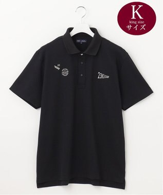 23区GOLF 【キングサイズ】ハニカムカノコ 半袖ポロシャツ ブラック系