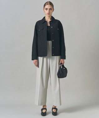 ICB L 【洗える】リーフラッセルレース ジャケット ブラック系