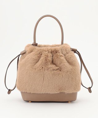 組曲 ファーバケットコンビ バッグ ベージュ系