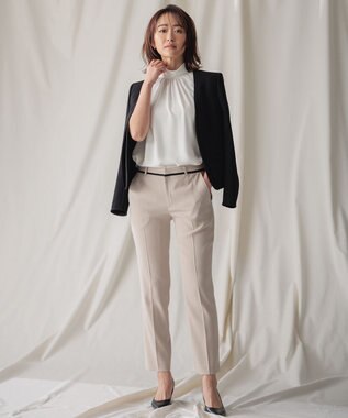 BEIGE， 【L-size】CINDY / クロップドパンツ Sand × Black