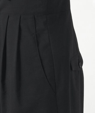 23区 L 【GOLD LABEL】クリスピーリネンストレッチ サスペンダーパンツ ブラック系