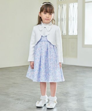 ANY KIDS 裾スカラップノーカラージャケット ホワイト