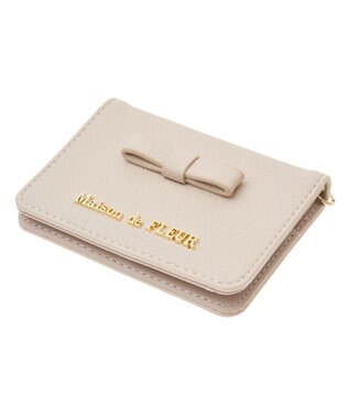 Maison de FLEUR 二つ折りリールパスケース Pink Beige