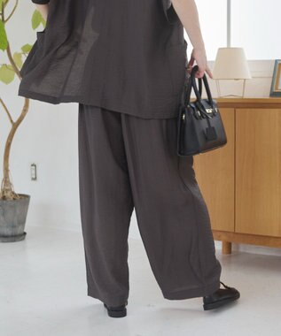 WEGO 【ANGIE VINTAGE】接触冷感イージーパンツ ブラック中濃色