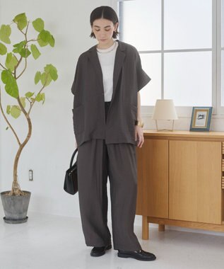 WEGO 【ANGIE VINTAGE】接触冷感イージーパンツ ブラック中濃色