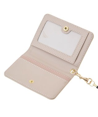 Maison de FLEUR 二つ折りリールパスケース Pink Beige