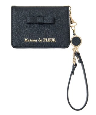 Maison de FLEUR 二つ折りリールパスケース Black