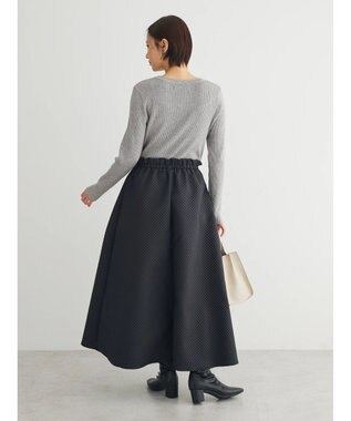 Green Parks ・ＥＬＥＮＣＡＲＥ　ＤＵＥニット＆ジャカードワンピース Gray Mixture