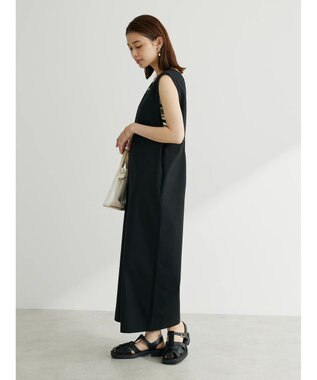 Green Parks 綿麻混サロペット Black