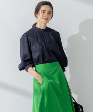 組曲 レースコンビタックディテール ブラウス ブラック系