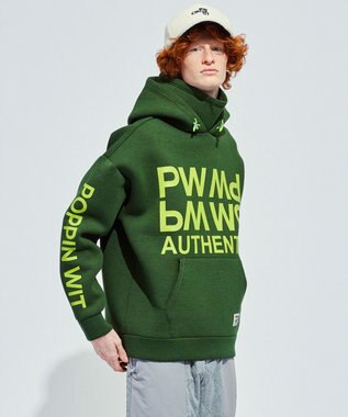 PW CIRCULUS 【NEWデザイン】【MEN】 LOGO graphic  デタッチャブルフーディー カーキ系