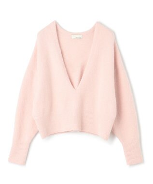 uncrave アルパカニット 深Vネック トップス（uncrave WHITE） ベビーピンク