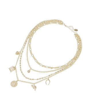 YECCA VECCA モチーフ4連ネックレス Gold