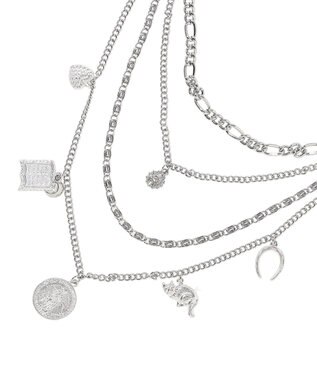 YECCA VECCA モチーフ4連ネックレス Silver