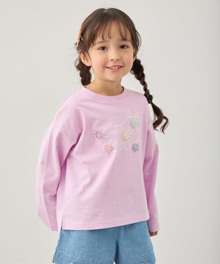 ANY KIDS 【綿100%】ロゴプリント 長袖Tシャツ